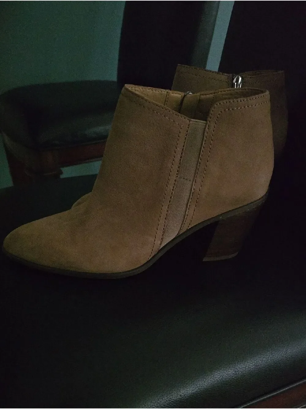 Franco Sarto‎ Shoes Womens Size 8 Taupe Suede-Look Pointed Ankle Booties Stylish